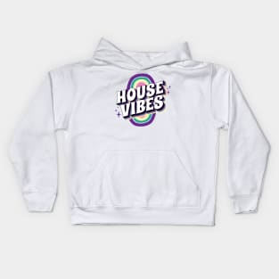 HOUSE MUSIC - House Vibes (purple/teal/yellow) Kids Hoodie